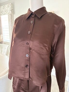 NWT J Crew Étienne cropped button-up shirt in duchesse satin